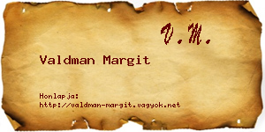 Valdman Margit névjegykártya